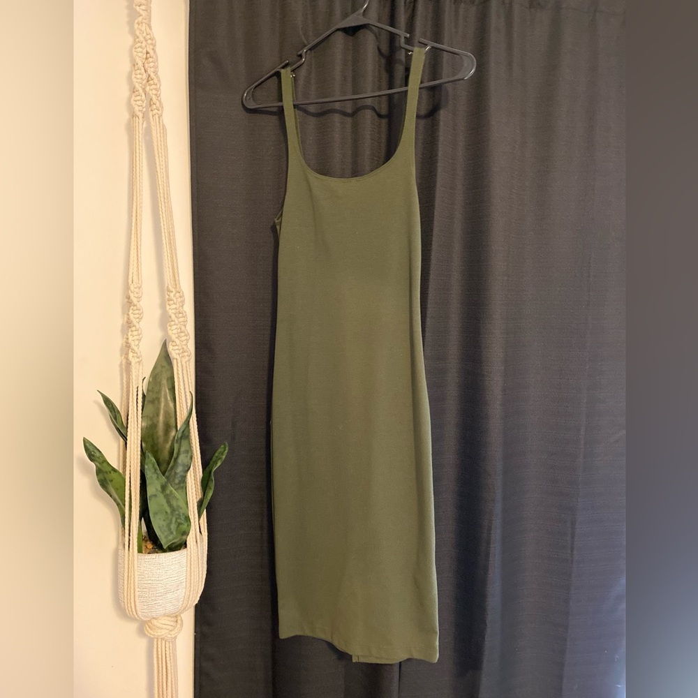 Zara olive green midi dress. Size small.